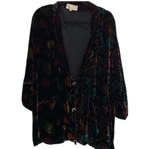 Ethos velvet cardigan blazers size L floral prints  con whimsigoth  Victorian